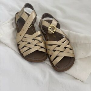Saltwater gold girl sandals. Size 11.